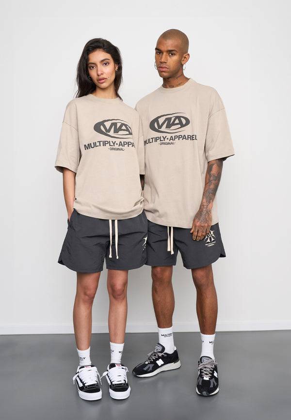 Multiply Spparel Oversize T-Shirt GRIND Vintage Khaki Sonderangebot der Fabrik
