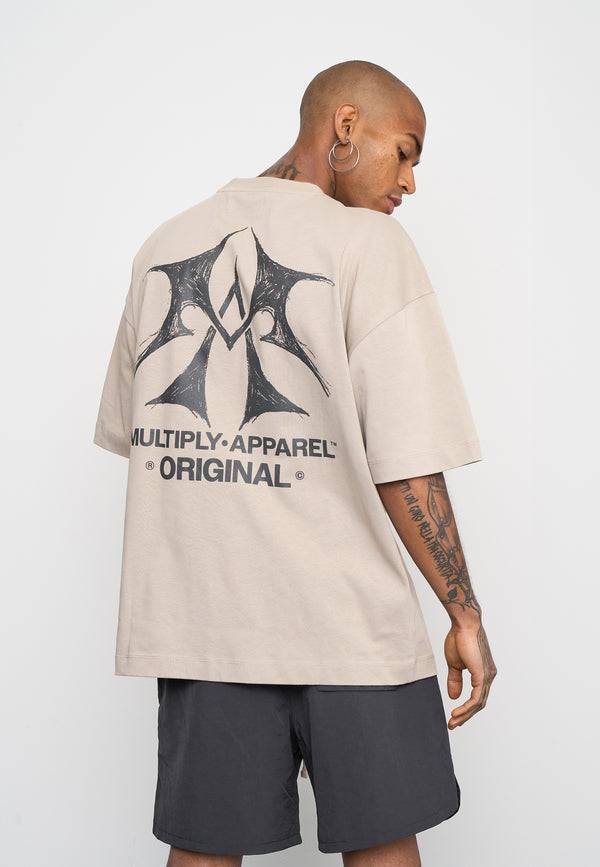 Multiply Spparel Oversize T-Shirt SKETCH Vintage Khaki Vierteljährliche Förderung