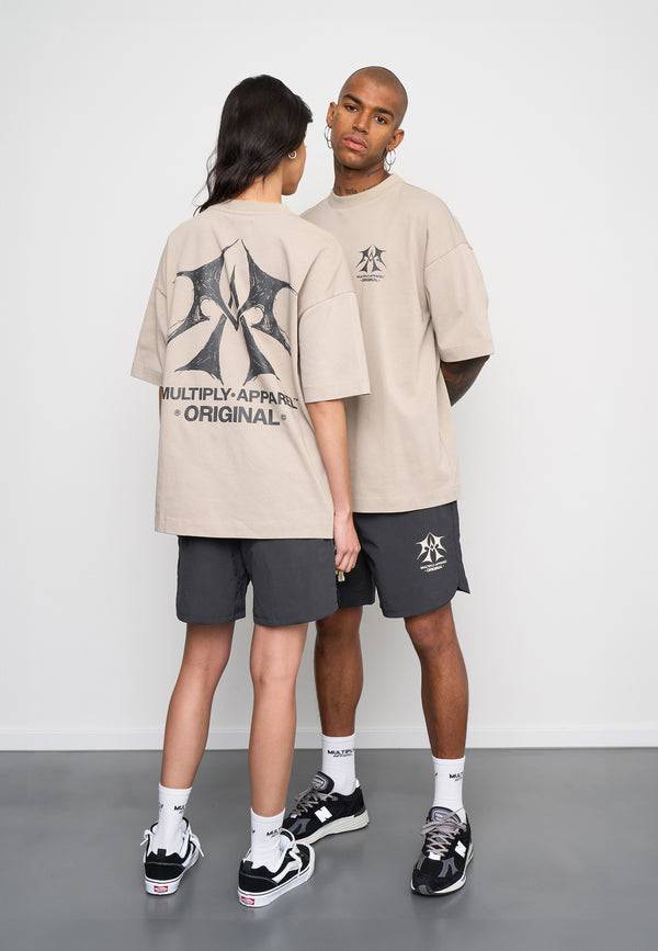 Multiply Spparel Oversize T-Shirt SKETCH Vintage Khaki Vierteljährliche Förderung