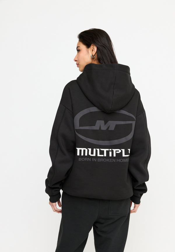 Multiply Spparel Oversize Zip Hoodie BROKEN IDENTITY Black Soda Washed Nur noch ein Tag übrig