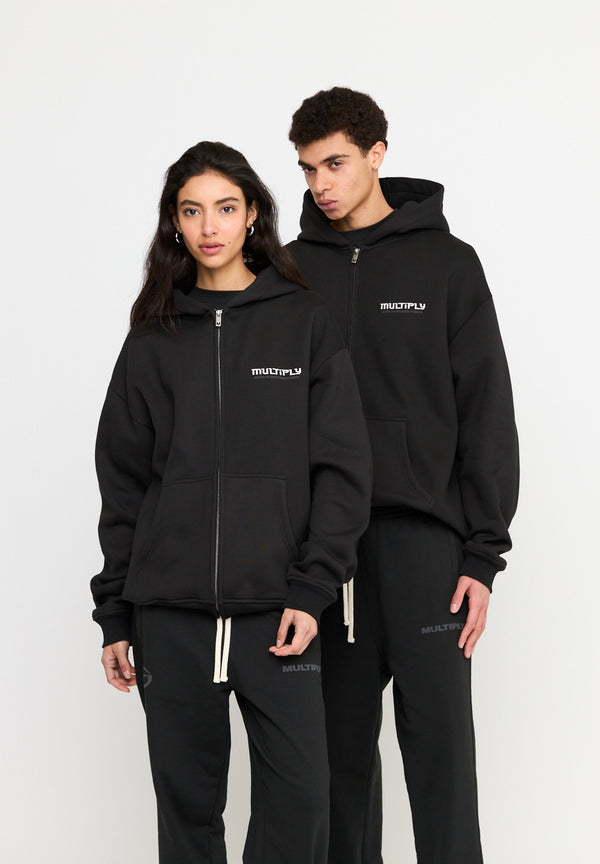 Multiply Spparel Oversize Zip Hoodie BROKEN IDENTITY Black Soda Washed Nur noch ein Tag übrig
