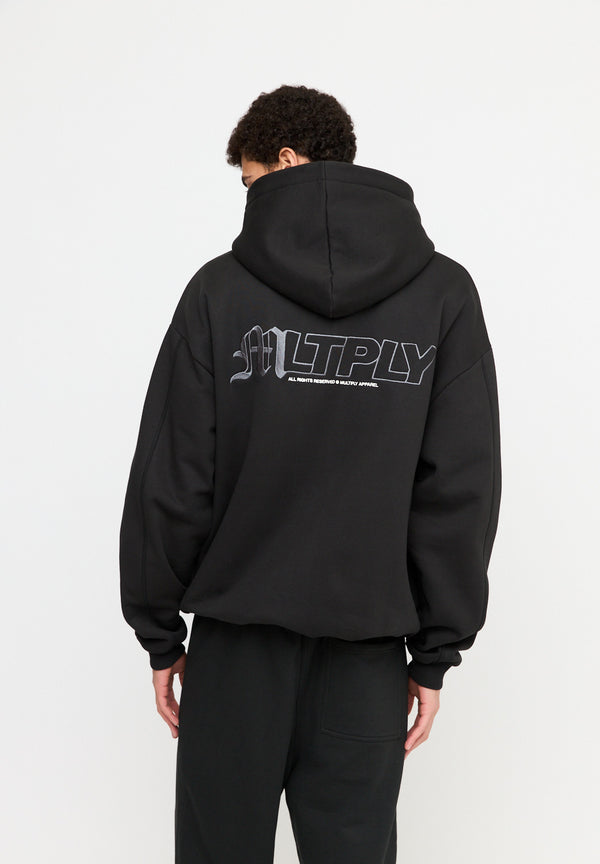 Multiply Spparel Oversize Zip Hoodie IMPACT Black Soda Washed Riesige Rabatte