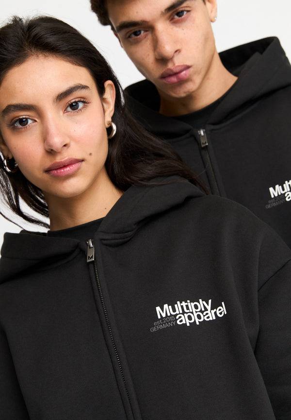 Multiply Spparel Oversize Zip Hoodie IMPACT Black Soda Washed Riesige Rabatte
