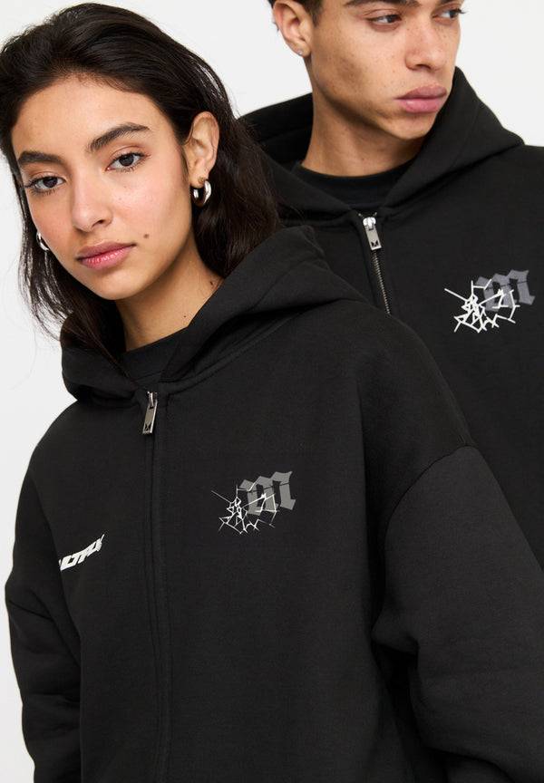 Multiply Spparel Oversize Zip Hoodie CUSTODY Black Soda Washed 50% Rabatt mit kostenlosem Versand