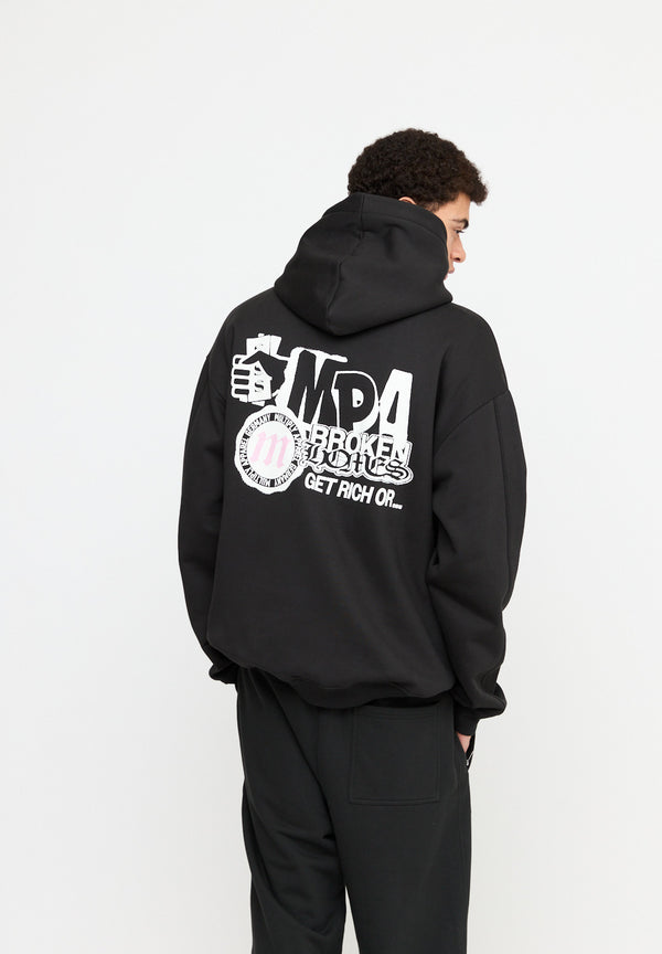 Multiply Spparel Oversize Hoodie SEPARATION Black Soda Washed Clearance-Verkauf