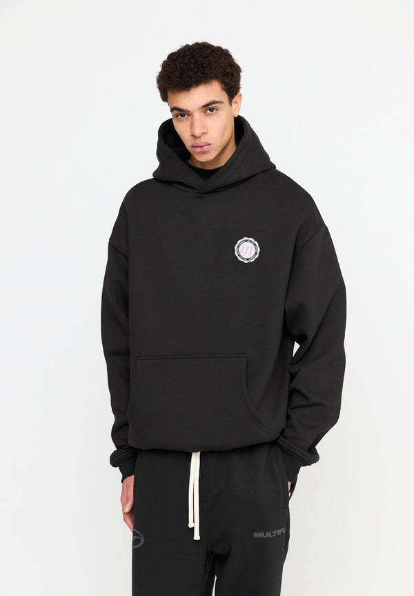 Multiply Spparel Oversize Hoodie SEPARATION Black Soda Washed Clearance-Verkauf