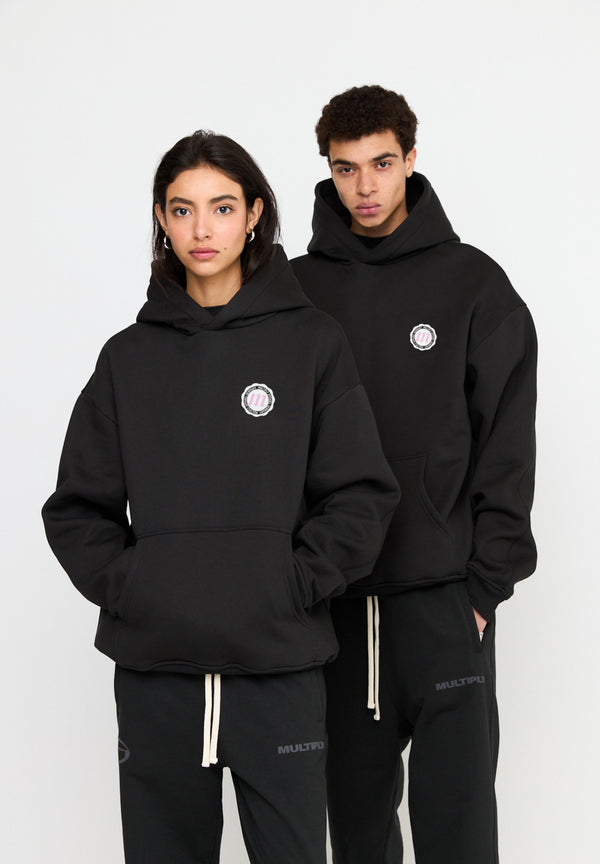 Multiply Spparel Oversize Hoodie SEPARATION Black Soda Washed Clearance-Verkauf