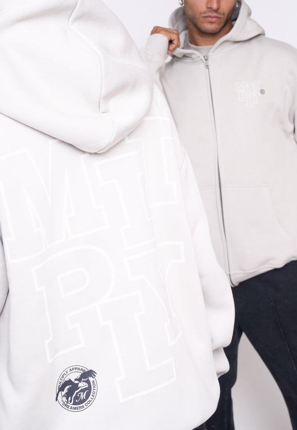 Multiply Spparel Oversize Zip Hoodie LIBRARY Dove Im Verkauf