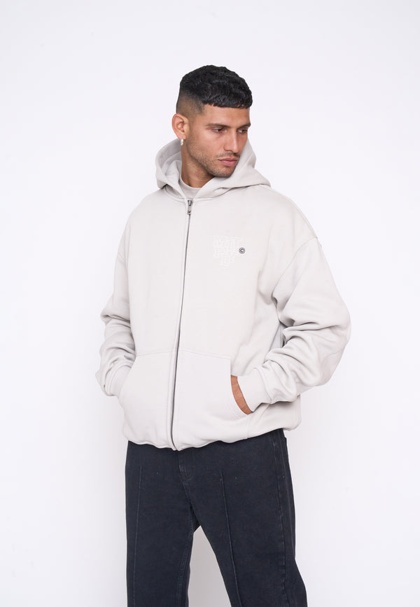 Multiply Spparel Oversize Zip Hoodie LIBRARY Dove Im Verkauf