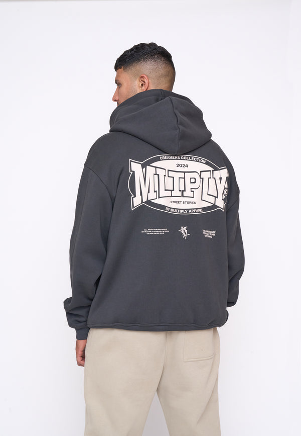 Multiply Spparel Oversize Zip Hoodie STREET Black Soda zollfrei