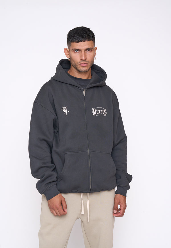 Multiply Spparel Oversize Zip Hoodie STREET Black Soda zollfrei