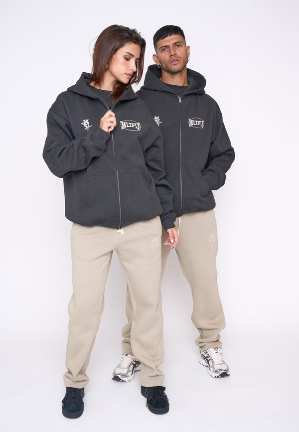 Multiply Spparel Oversize Zip Hoodie STREET Black Soda zollfrei