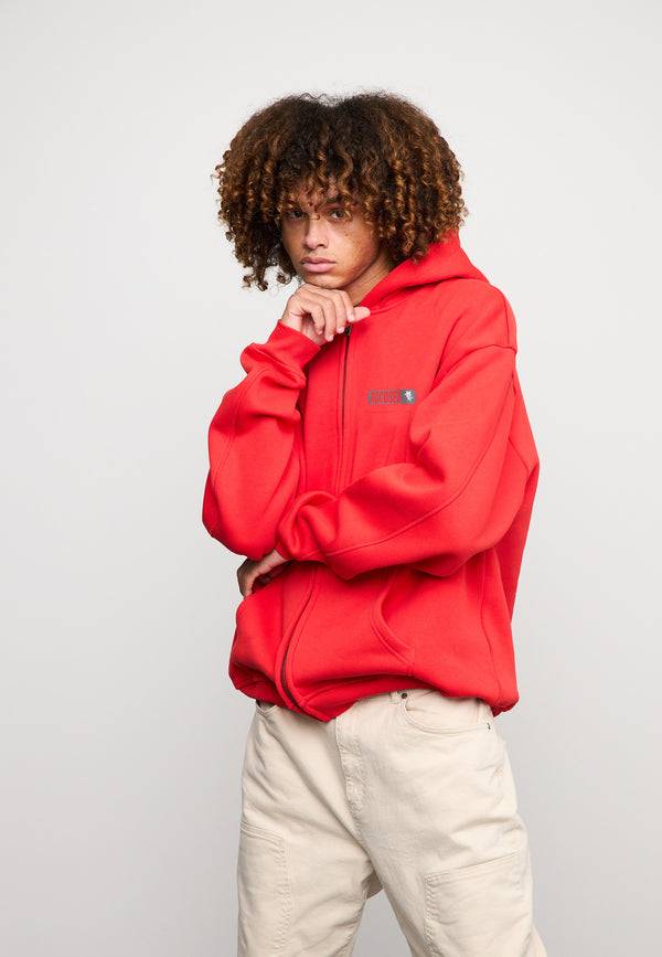 Multiply Spparel Oversize Zip Hoodie PAROLE Flame Scarlet Kostenloser Versand