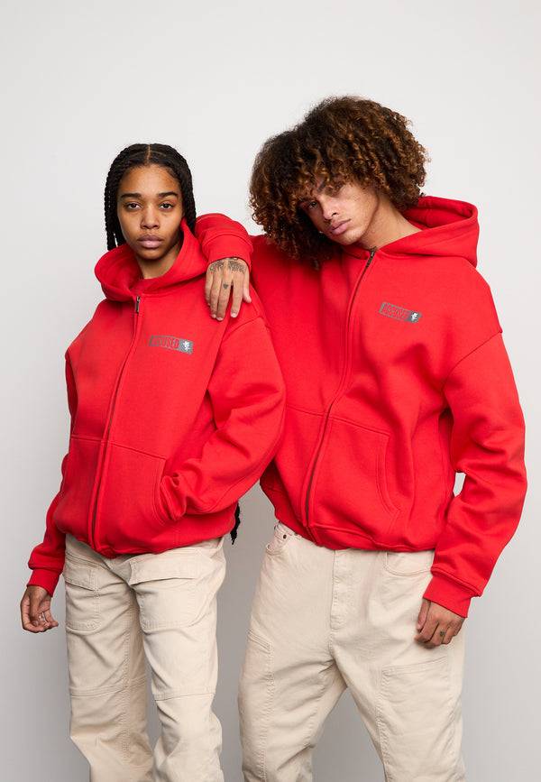 Multiply Spparel Oversize Zip Hoodie PAROLE Flame Scarlet Kostenloser Versand
