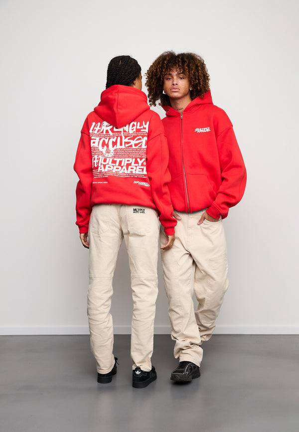 Multiply Spparel Oversize Zip Hoodie TRIAL Flame Scarlet Limitierter Zeitrabatt