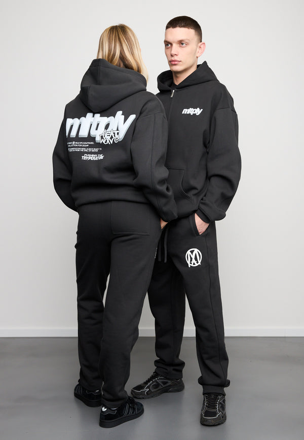 Multiply Spparel Oversize Zip Hoodie HEAT Black Soda Washed Günstig kaufen