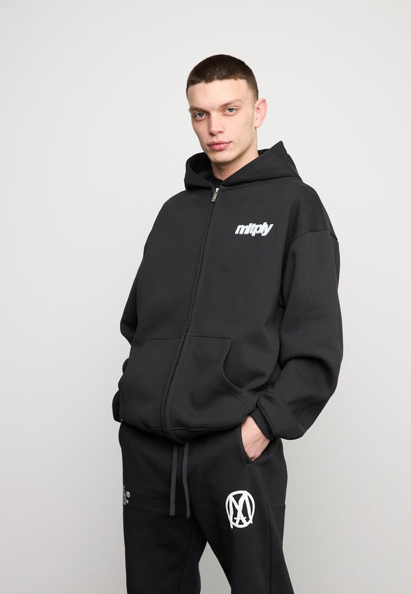 Multiply Spparel Oversize Zip Hoodie HEAT Black Soda Washed Günstig kaufen