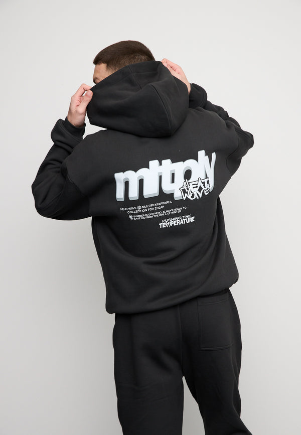 Multiply Spparel Oversize Zip Hoodie HEAT Black Soda Washed Günstig kaufen