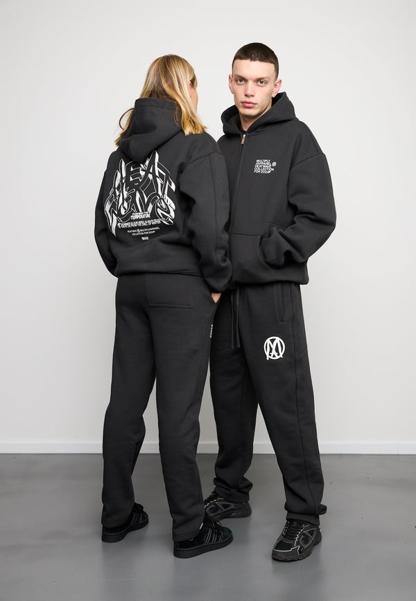Multiply Spparel Oversize Zip Hoodie TEMPERATURE Black Soda Washed Versandkostenfrei
