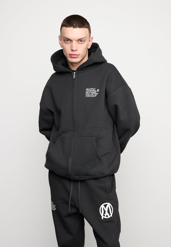 Multiply Spparel Oversize Zip Hoodie TEMPERATURE Black Soda Washed Versandkostenfrei