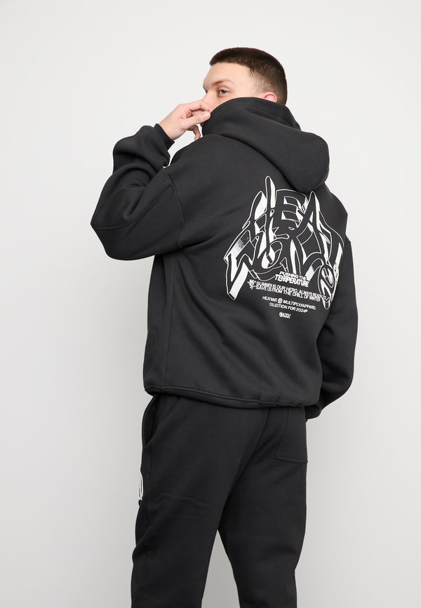 Multiply Spparel Oversize Zip Hoodie TEMPERATURE Black Soda Washed Versandkostenfrei