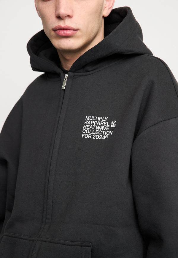 Multiply Spparel Oversize Zip Hoodie TEMPERATURE Black Soda Washed Versandkostenfrei