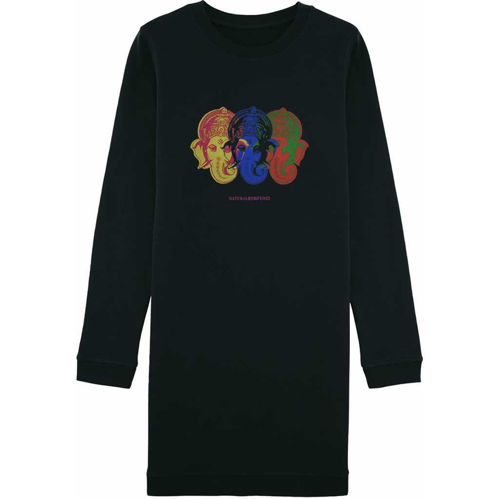 Natural Born Yogi Ganesha Pop – Sweatshirt Kleid Super Sparpreis