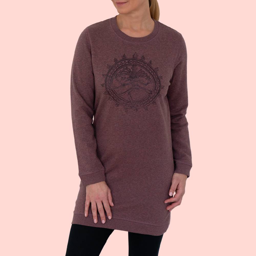 Natural Born Yogi Shiva Fever – Sweatshirt Kleid berry Kostenlose Rückgabe