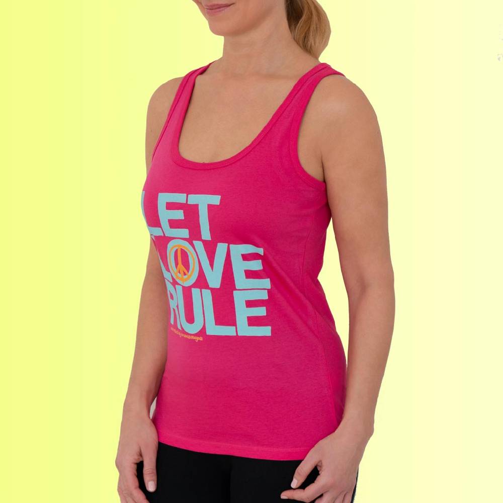 Natural Born Yogi Let Love Rule – Tank-Top pink Nur für heute