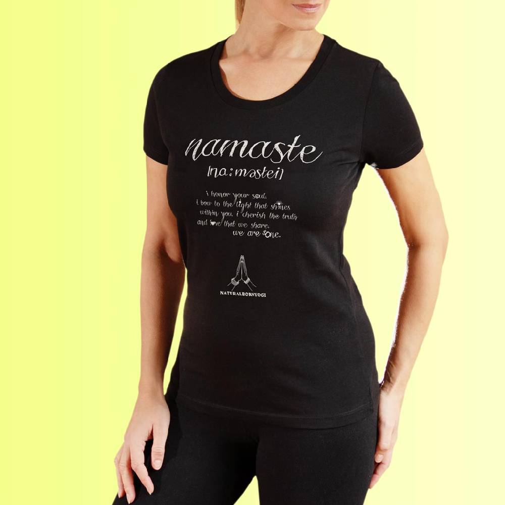 Natural Born Yogi Namaste Love – Yoga Shirt schwarz Riesige Rabatte