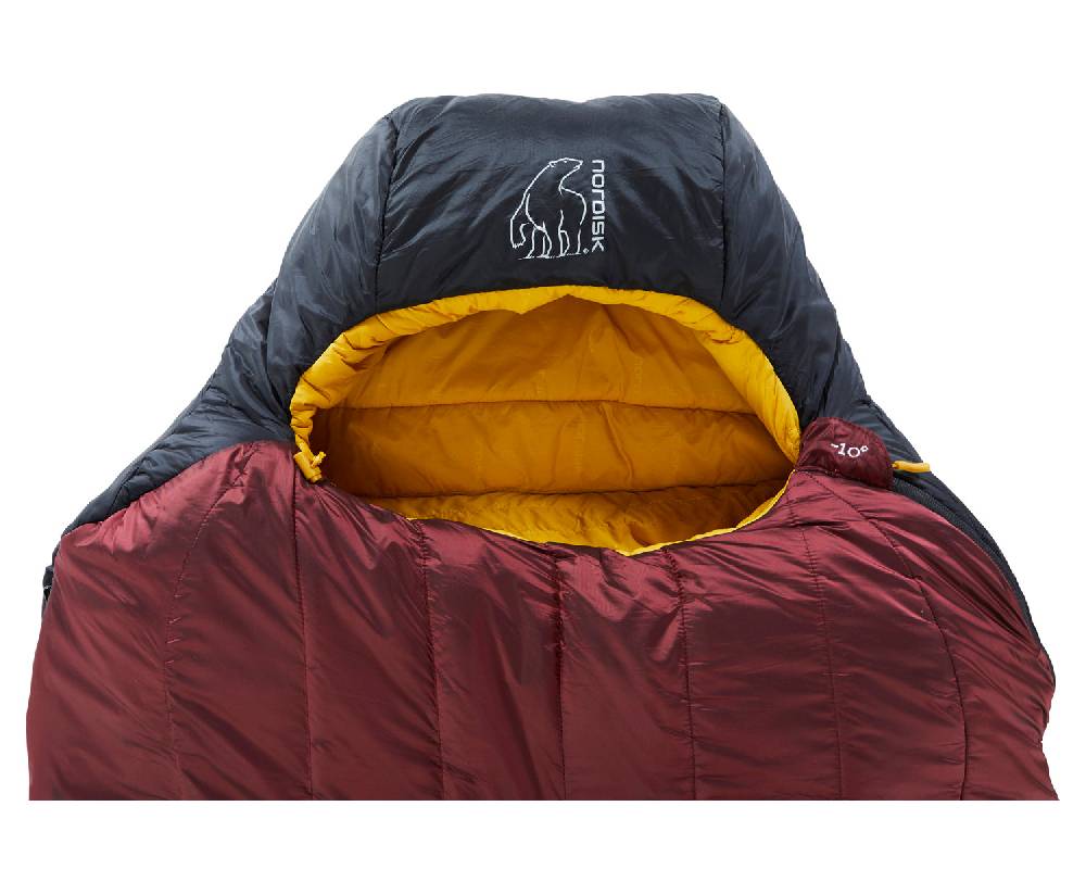 Nordisk Oscar -10° Mummy Kunstfaser Rio Red/ Mustard Yellow/ Black Fabrikladen