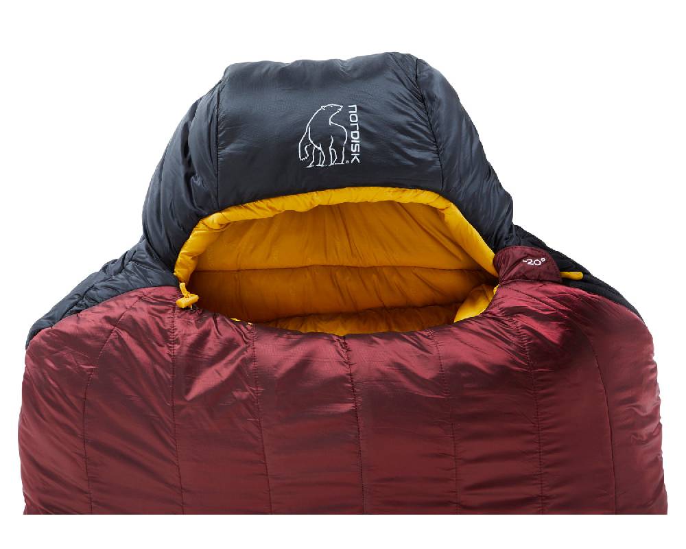 Nordisk Oscar -20° Mummy| Kunstfaser Rio Red/ Mustard Yellow/ Black Jubiläumsangebot