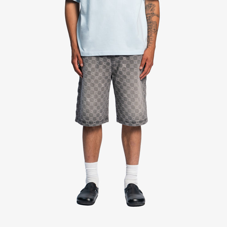 Pequs Aether Monogram Denim Jorts Verkauf