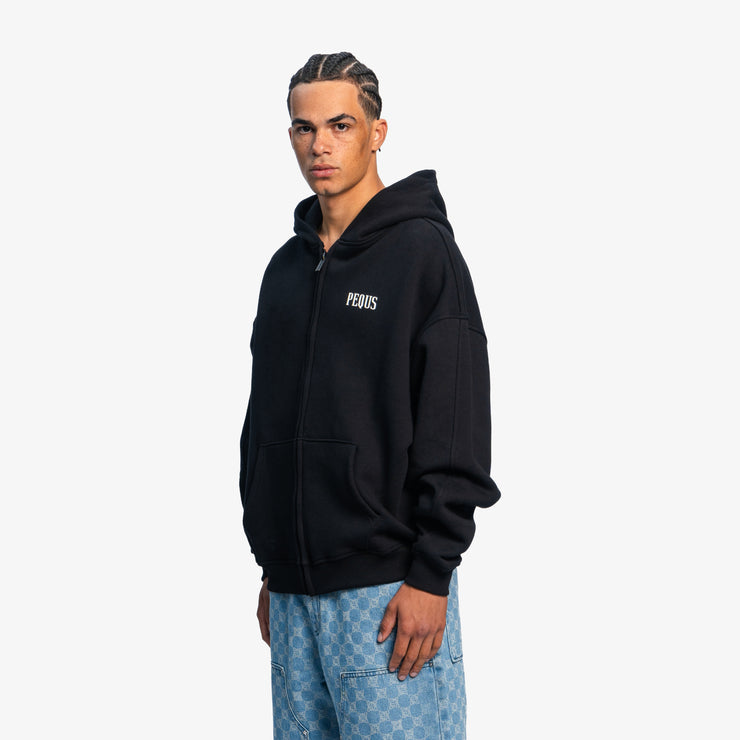 Pequs Chest Logo Zip Hoodie Neueste Stile