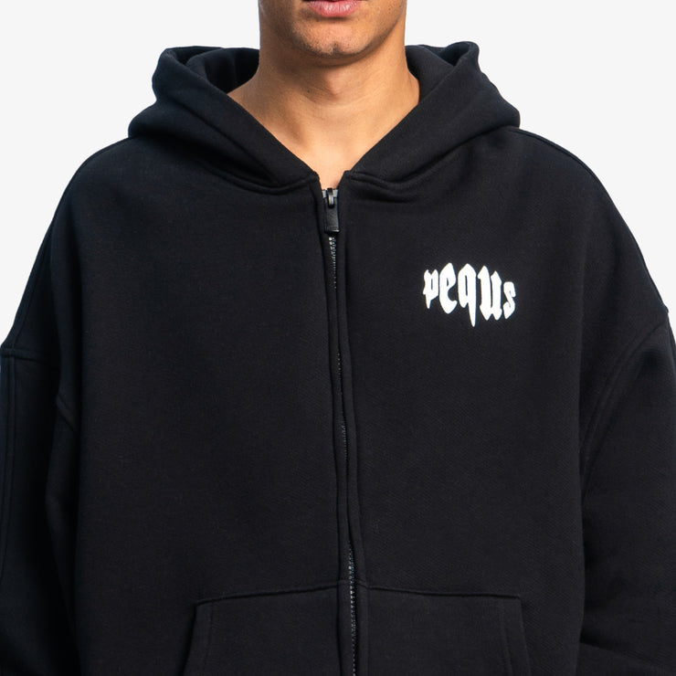 Pequs Mythic Chest Logo Zip Hoodie Letzte 2 Tage