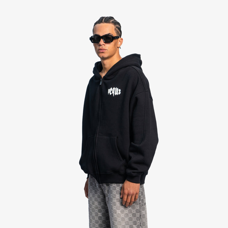 Pequs Mythic Chest Logo Zip Hoodie Letzte 2 Tage
