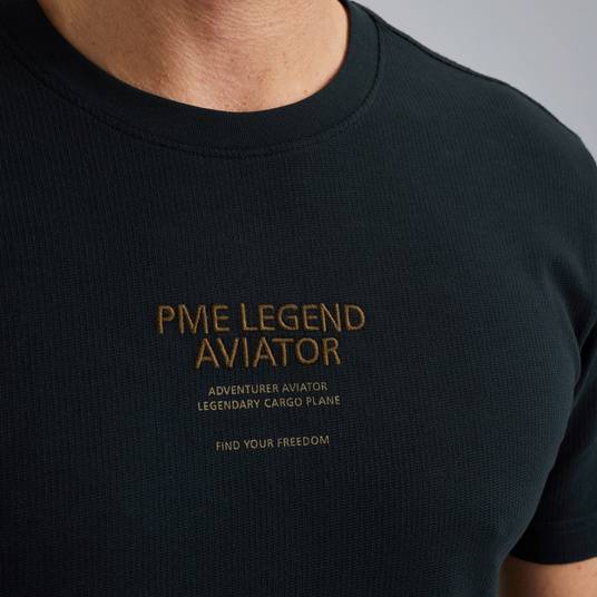 Pme Legend T-Shirt mit Waffelstruktur Sonderangebot der Fabrik