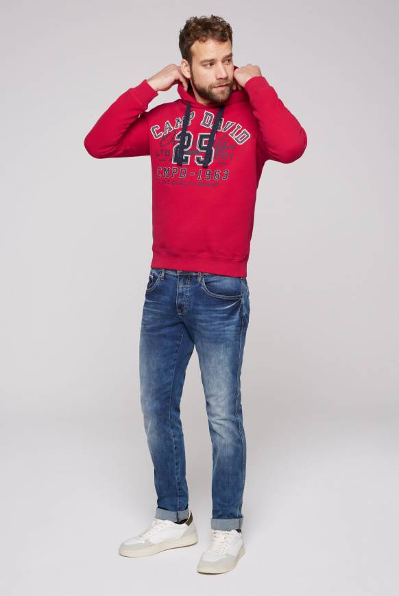 Soccx Hoodie mit Artwork im Retro-Style royal red Online Outlet