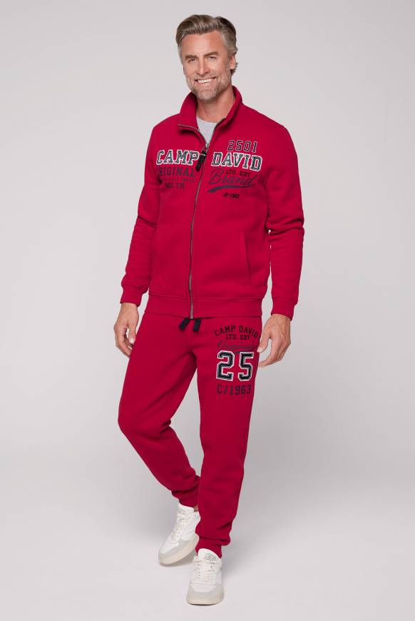 Soccx Sweatjacke mit Artwork im Retro-Style royal red Blitzangebot