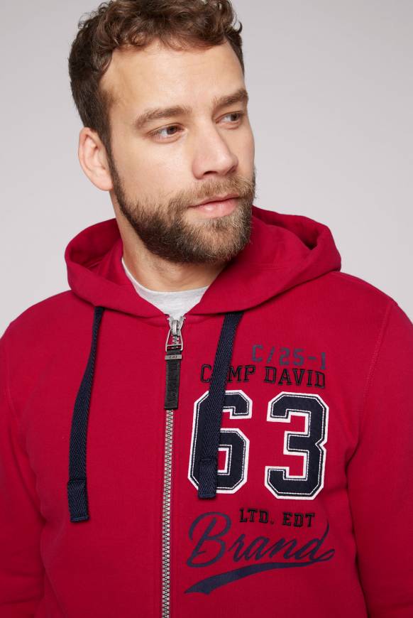 Soccx Kapuzensweatjacke mit Retro-Artwork royal red Kauf eins, bekomm eins gratis