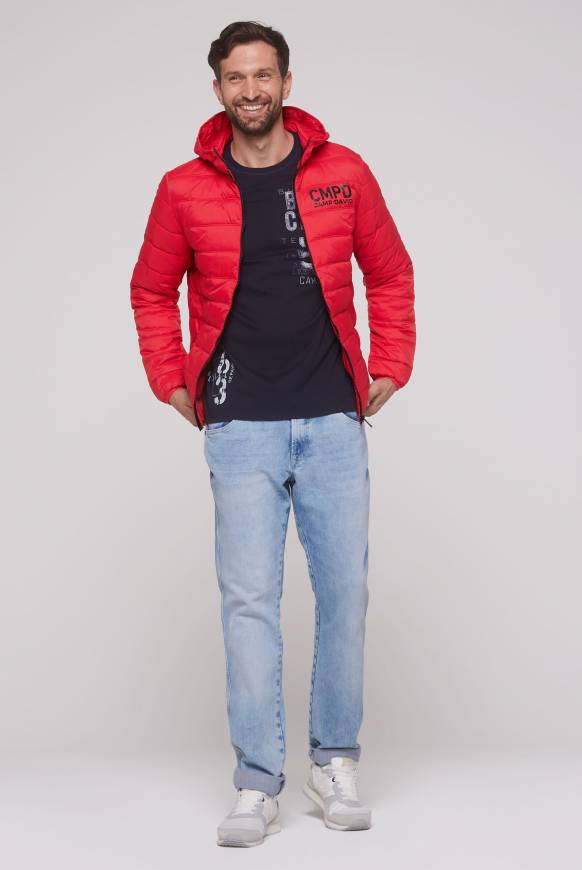 Soccx Leichte Steppjacke mit Kapuze royal red Begrenzte Freigabe