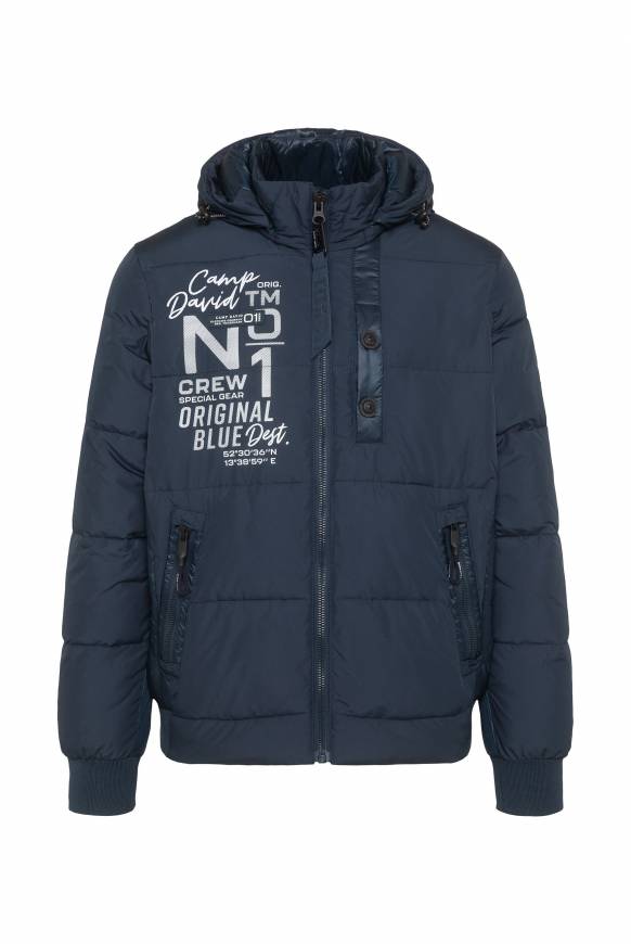 Soccx Steppjacke im Materialmix mit abtrennbarer Kapuze blue navy Neueste Stile