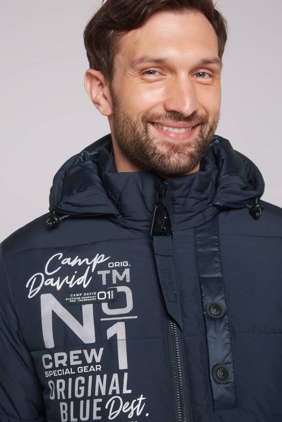 Soccx Steppjacke im Materialmix mit abtrennbarer Kapuze blue navy Neueste Stile