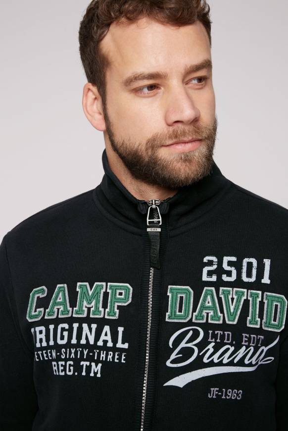 Soccx Sweatjacke mit Artwork im Retro-Style black Nur für heute