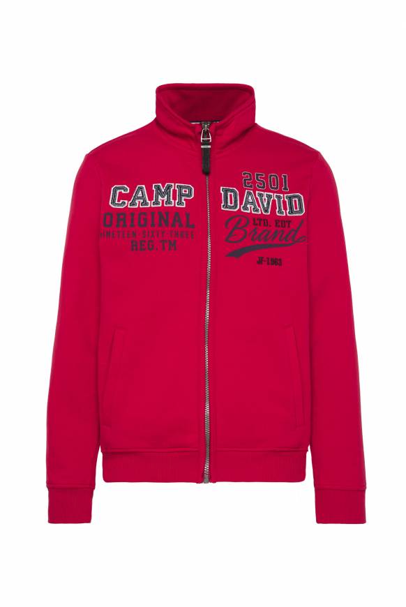 Soccx Sweatjacke mit Artwork im Retro-Style royal red Vierteljährliche Förderung