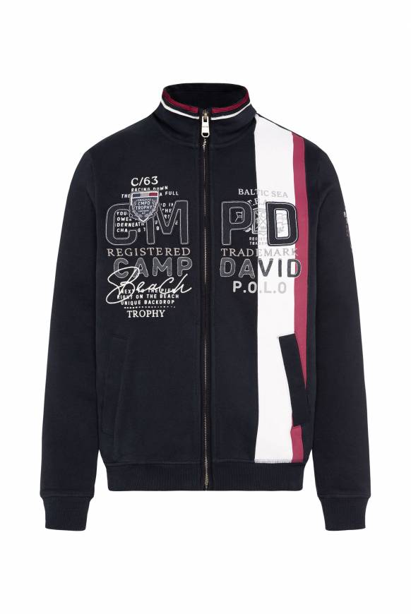 Soccx Sweatjacke mit Color-Blocking und Artworks blue navy Super Rabatt