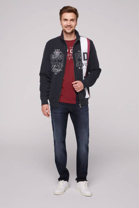 Soccx Sweatjacke mit Color-Blocking und Artworks blue navy Super Rabatt