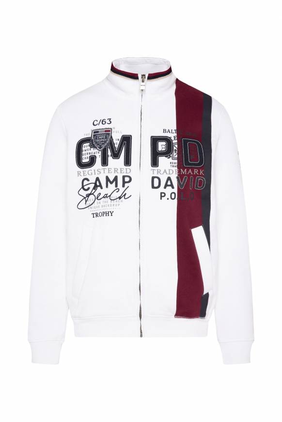 Soccx Sweatjacke mit Color-Blocking und Artworks opticwhite Riesige Rabatte