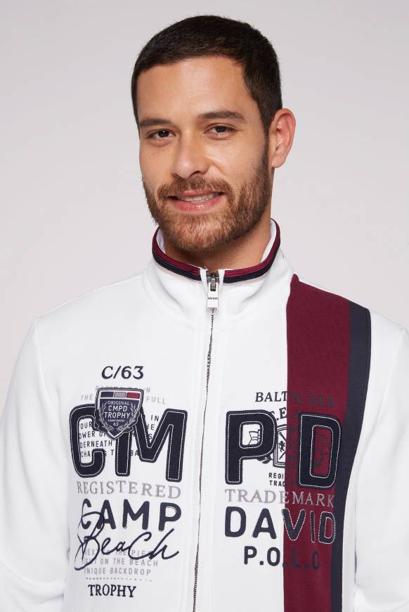 Soccx Sweatjacke mit Color-Blocking und Artworks opticwhite Riesige Rabatte