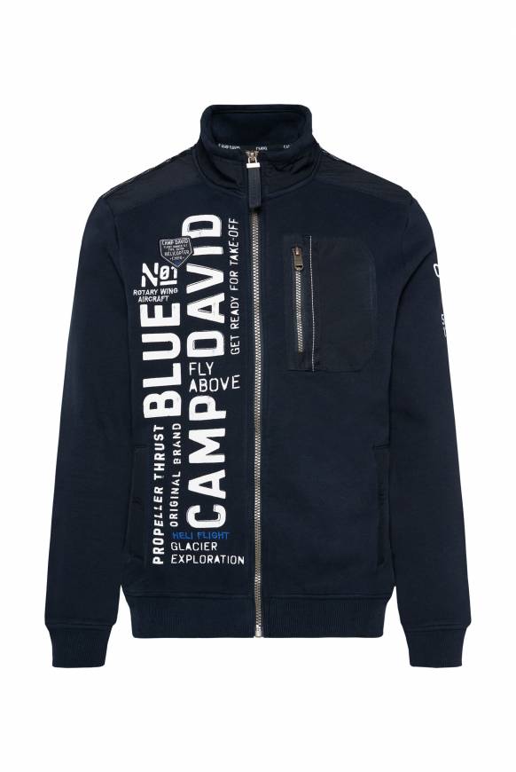 Soccx Sweatjacke mit tonigen Ripstop-Details blue navy Clearance-Verkauf